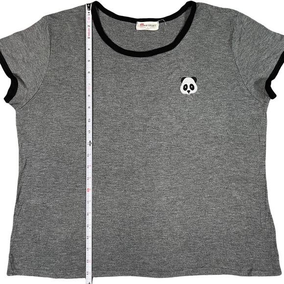 4/$32 French Pastry size Xl panda on front. Black arm cuffs & collar, grey shirt - Picture 6 of 7